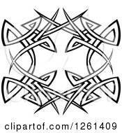 Clipart Of A Black And White Tribal Frame Design Element Royalty Free Vector Illustration