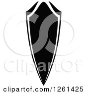Clipart Of A Black And White Shield Badge Royalty Free Vector Illustration