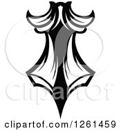 Clipart Of A Black And White Ornate Design Element Royalty Free Vector Illustration