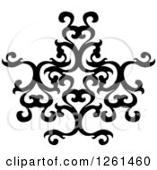 Clipart Of A Black And White Ornate Swirl Design Element Royalty Free Vector Illustration