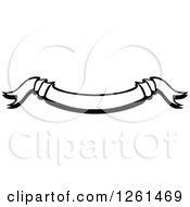 Clipart Of A Black And White Curved Ribbon Banner Royalty Free Vector Illustration