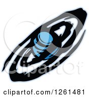 Clipart Of A Blue Planet And Rings Royalty Free Vector Illustration by Chromaco