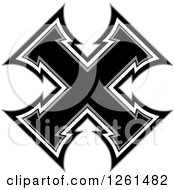 Clipart Of A Black Gray And White X Cross Royalty Free Vector Illustration