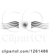 Clipart Of A Black And White Sun And Wave Border Royalty Free Vector Illustration