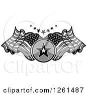 Poster, Art Print Of Grayscale Star And American Flag Design Element