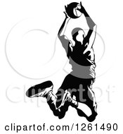 Poster, Art Print Of Black And White Basketball Player In Action