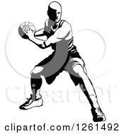 Poster, Art Print Of Black And White Basketball Player In Action