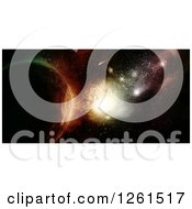 Clipart Of A 3d Nebula And Planet Royalty Free Vector Illustration