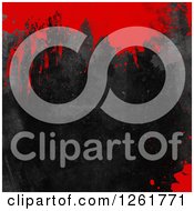 Poster, Art Print Of Black Grunge Texture With Blood Splatters