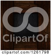 Clipart Of A 3d Wood Frame Around Perforated Metal Royalty Free Illustration