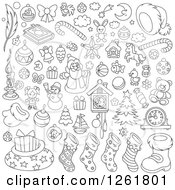 Poster, Art Print Of Black And White Christmas Items