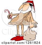 Clipart Of A Hairy Caveman Santa Royalty Free Vector Illustration