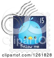 Postmark Over A Bluebird On A Follow Me Stamp