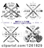 Poster, Art Print Of Vintage Crossed Musical Instrument Designs With Sample Text