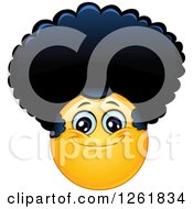 Poster, Art Print Of Happy Yellow Emoticon Smiley With An Afro
