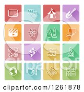 Poster, Art Print Of Colorful Squares With White Educational Icons