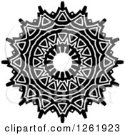 Clipart Of A Black And White Lace Circle Design Royalty Free Vector Illustration