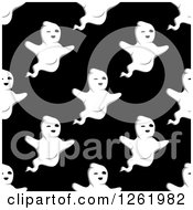 Clipart Of A Seamless Background Pattern Of Ghosts Royalty Free Vector Illustration