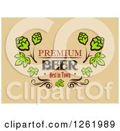 Poster, Art Print Of Premium Beer Best In Town And Hops Design