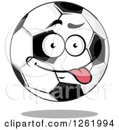 Clipart Of A Goofy Soccer Ball Character Royalty Free Vector Illustration