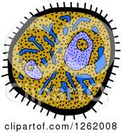 Clipart Of A Doodled Virus Or Amoeba Royalty Free Vector Illustration