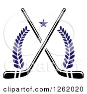 Poster, Art Print Of Star Over Crossed Hockey Sticks And Laurels