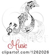 Poster, Art Print Of Grayscale Flowing Music Notes Over Text
