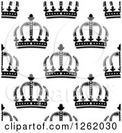 Poster, Art Print Of Seamless Background Pattern Of Black And White Crowns