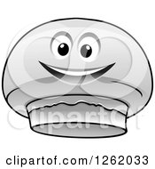 Clipart Of A Button Mushroom Character Royalty Free Vector Illustration