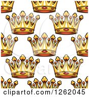 Poster, Art Print Of Seamless Background Pattern Of Gold Ruby Crowns