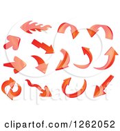 Clipart Of 3d Red Arrows Royalty Free Vector Illustration