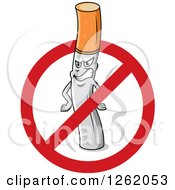 Clipart Of A Grinning Cigarette In A Restricted Symbol Royalty Free Vector Illustration by Vector Tradition SM