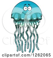 Poster, Art Print Of Blue And Green Jellyfish Character