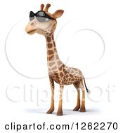 Clipart Of A 3d Giraffe Wearing Sunglasses Royalty Free Illustration