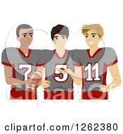 Poster, Art Print Of Three High School Football Players