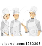 Poster, Art Print Of Young Culinary Arts Students And An Instructor