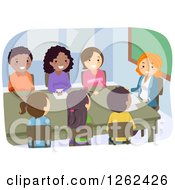Clipart Of People In A PTA Meeting Royalty Free Vector Illustration