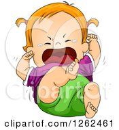 Poster, Art Print Of Red Haired White Toddler Girl Screaming And Crying In A Tantrum