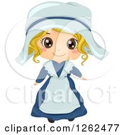Cute Blond White Girl Posing In A French Costume
