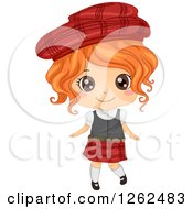Clipart Of A Cute Girl Posing In A Scottish Costume Royalty Free Vector Illustration by BNP Design Studio