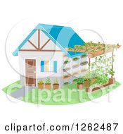 Poster, Art Print Of House And Attached Trellis Garden