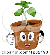 Poster, Art Print Of Basil Plant Pot Giving A Thumb Up