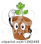 Poster, Art Print Of Coriander Cilantro Plant Pot Character
