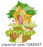 Garden Fairy House With A Leaf Roof
