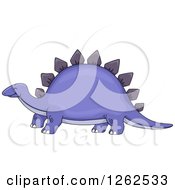 Poster, Art Print Of Happy Purple Stegosaurus Dinosaur