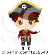 Poster, Art Print Of Cute Boy Presenting In A Pirate Costume