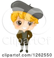 Cute Blond Boy In A Traditional French Costume