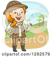 Poster, Art Print Of Happy Red Haired Safari Tour Woman
