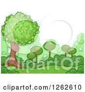 Poster, Art Print Of Backdrop Of Green Shrubs And Trees