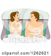Poster, Art Print Of Shocked Man And Woman Waking Up After A One Night Stand